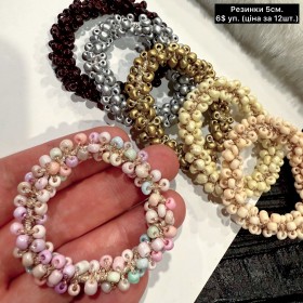 Резинки для волосся 10319 Ціна за 12шт.) Діаметр 5см.